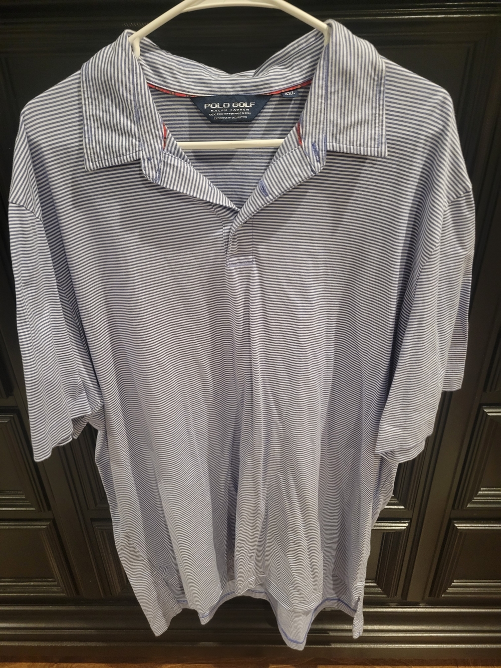 Polo by Ralph Lauren Light Blue and White Striped Golf Polo